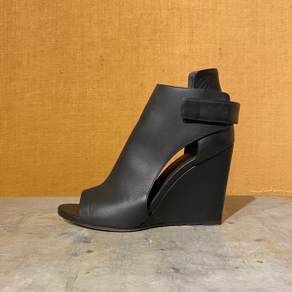 VINCE // Katia Cutout leather wedges 8.5